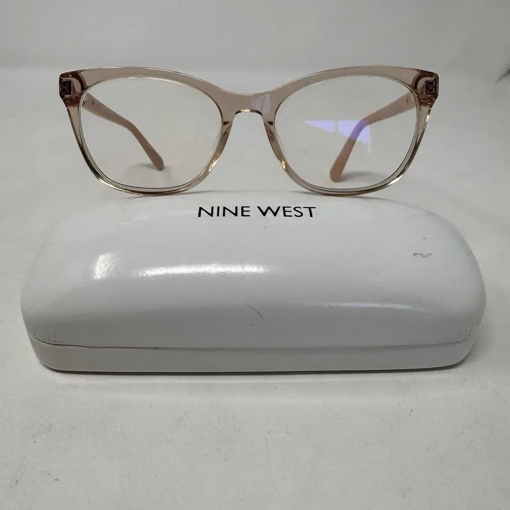 Nine West Women's Eyeglasses Pink Frames Only NW5204 277 & White Case 52-17-135